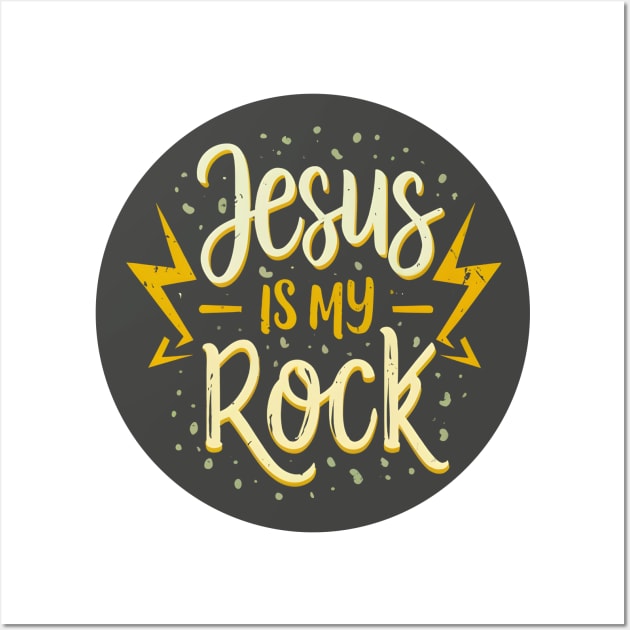 Jesus is my Rock, Christian Quote Wall Art by GiftedFaith